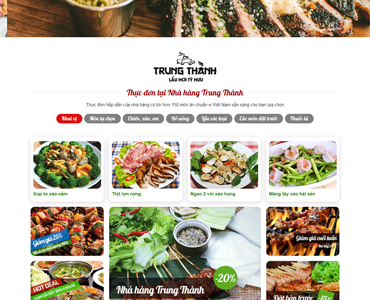 Mẫu 99 – Mẫu web nhà hàng, thực phẩm, khách sạn, cafe